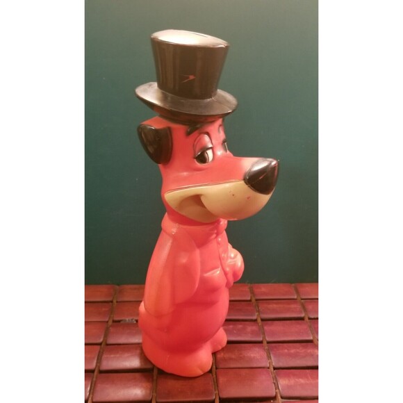 Vintage Hanna-Barbera Red Huckleberry Hound Plastic Coin Bank Knickerbocker 10" - Picture 3 of 6
